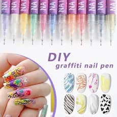 Conjunto De Canetas Para Arte Em Unhas De 12 Cores Marcadores De Gel  Caneta De Esmalte MJ-1