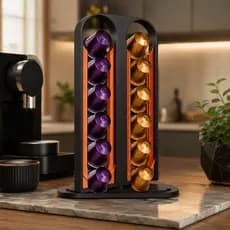 Porta Cápsulas Dolce Gusto e Nespresso Giratório Organizador Café 16+20 Cápsulas Decoração Bancada Premium