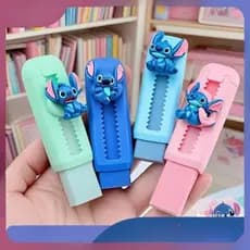 Stitch Push Pull Dos Desenhos Animados Borracha Resina Correção Borrachas Escrita Lápis Limpo Estudantes Papelaria Fosco