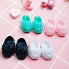 Sapatos De Boneca De 4 Cores 2.5 Cm Para Bonecas BJD De 16 Com Padrão De Arco De Uso Geral 1/8