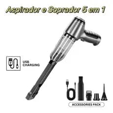 Aspirador e Soprador Portátil 4 em 1 - Alta Potência e Multifuncional para Limpeza Completa