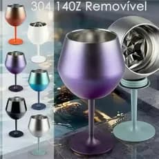 Taça Copo De Coquetel 2 Em 1 414m Removível Forma De U Isolamento Duplo Com De Aço Inoxidável