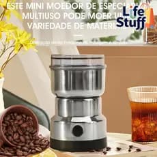 Moedor Multifuncional de Café e Especiarias 110V/220V com Design em Aço Inoxidável 4 Lâminas
