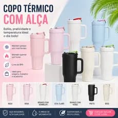 Copo Chaveiro Garrafa Térmica de água 1200 ml Inoxidável com Tampa e Canudo Inox