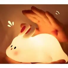 Luminária Coelhinho LED Infantil Abajur Quarto Bebê Decorativa Clarear Escuro Lanterna Luz