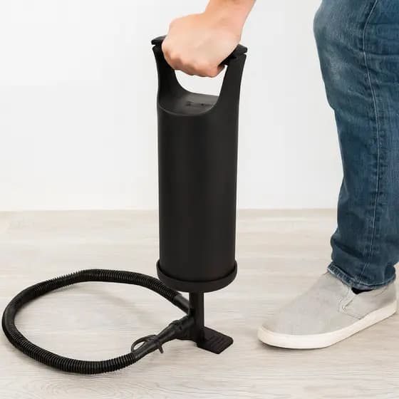 Bomba de Ar Manual com Pedal de Apoio Válvulas Diversas Para Infláveis Colchão Bolas Boias e Et