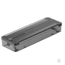Organizador de Rolos Duplo e Cortador de Plástico Filme Papel Alumínio Manteiga Ou 37cm x 12cm