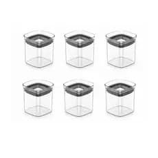Kit 6 Potes herméticos organizador tempero chá açúcar café Ou 150ml Linha Block