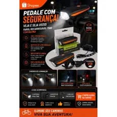Farol Recarregável USB com Buzina LED Potente Bike Bicicleta Luz Dianteira Forte Impermeável Ciclismo Noturno