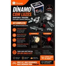 Dínamo com luzes dianteiras e traseiras