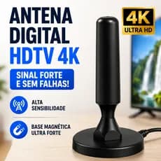 Antena Digital HDTV 4K Amplificada Interna e Externa Sinal Forte Alta Potência Longo Alcance Full HD