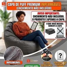 Puff Fofão Grande Redondo SEM Enchimento Pêra Poltrona Confortável Sala Quarto Escritório Gamer