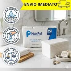 4000 Folhas Papel Toalha Interfolhado Para Secar As Maos 20cm x 21cm Branco Banheiro