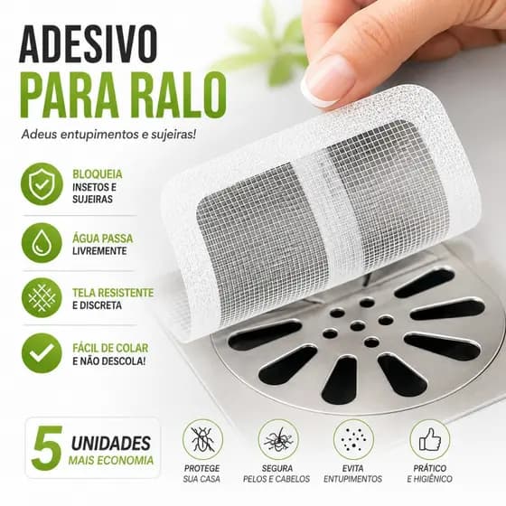 Kit 10/15/20 Adesivos Protetores de Ralo Tela Descartavel Anti Entupimento e Anti Insetos Para Casa