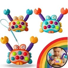 Brinquedo Interativo Infantil com Luzes Música Botões Iluminados Garras Flexíveis Sensorial Educativo Baby