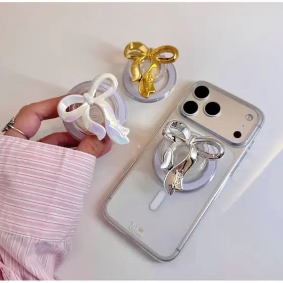 Pop Fita 3M Laço Luxo Espelhado Suporte Grip iphone e Android