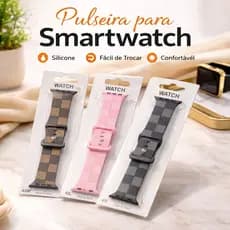 Pulseira para Smartwatch Silicone Ajustável Estilo Xadrez 38/40/41/42/44/45mm Confortável