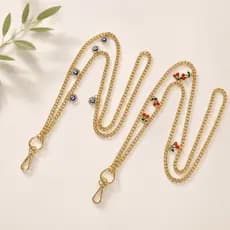 Cordão Dourado Para Celular Estilo Fashion Premium [Cereja | Olho Grego]