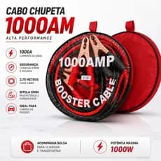 CABO CHUPETA 1000AM TRANSMISSÃO BATERIA CARRO MOTO 2.7M