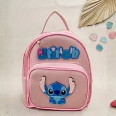 Mochila Infantil stitch Rosa com Personagens – Estilo e Brilho