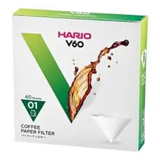 FILTRO DE PAPEL BRANCO PARA COADOR DE CAFÉ HARIO V60 01 - PACOTE COM 40 UNIDADES