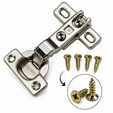 Kit 10 Dobradiças 26mm com 40 Parafusos para Móveis MDF