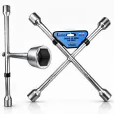 Chave de Roda em Cruz 17 19 21 23mm Aço Reforçado 14 Polegadas Diâmetro 15mm Lotus Ref. 5710 Plus