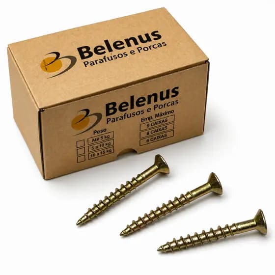Kit 200 Parafusos 6,0x50 Philips Belenus Madeira Bucha