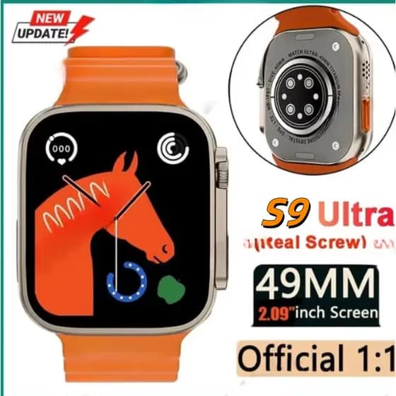 S9 Ultra 3 Em 1 Smartwatch Relógio Inteligente Para Homens 49mm NFC Track BT Jogo De Música Carregamento Sem Fio Jam Tan