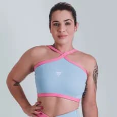 2 Top Fitness Alça Larga Poliamida Premium Sustentação Reforçada Top com Forro Academia Treino Corrida Tamanho P
