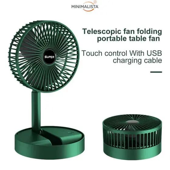 Ventilador Portátil Dobrável Ajustável Doméstico Retrátil Mudo USB Recarregável Baixo Ruído