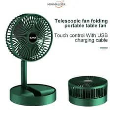 Ventilador Portátil Dobrável Ajustável Doméstico Retrátil Mudo USB Recarregável Baixo Ruído