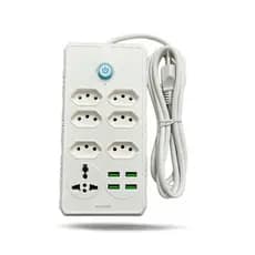 Régua Filtro de Linha com 8 Tomadas Extensão Elétrica 3 Universal 4 U 2 Type c Bivolt 10A 110V/220V