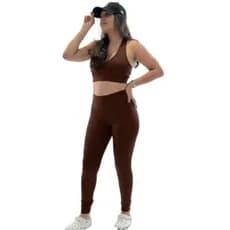 Conjunto Fitness Feminino Legging Cintura Alta + Top com Bojo Removível Suplex Academia Zero Transparência