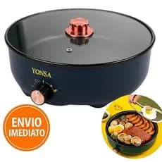 Panela Assadeira Elétrica Multifuncional Assa Frita Cozinha Antiaderente 26cm 600W  1.9L