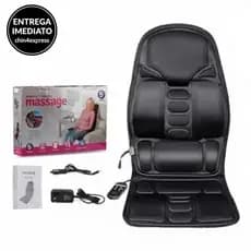 Assento Massageador Elétrico com Aquecimento BIVOLT – Alivia Dores na Lombar, Coluna e Pescoço –Para Carro e Escritório