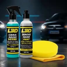 Kit Cera Automotiva L3D Brilho Intenso / Polidor de Pintura Revitalizador Tira Micro Riscos