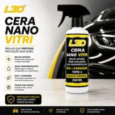 Cera Nano Vitri L3D 450ml Cristalizadora Automotiva com SiO₂, Brilho Espelhado e Proteção Premium