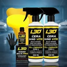 Kit Vitrificação Automotiva: 2 Ceras Nano Vitri + Vitrificador Nano Silic Pro - Brilho Espelhado