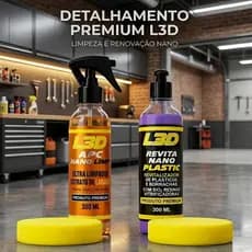 Kit Detalhamento:APC Nano Limp 300ml + Revita Nano Plastic 300ml Restaurador SiO2 Proteção UV L3D