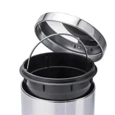 Lixeira Banheiro Inox 5 Litros Escova Sanitária Suporte Durável Prática Limpeza