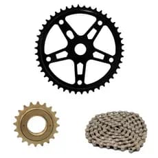 Kit Relação Bike Catraca 20 Dentes + Coroa 40/46 Dentes + Corrente Grossa