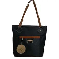 Bolsa Feminina Grande 40cm – Reforçada, Elegante e Espaçosa com Chaveiro Pompom de BRINDE