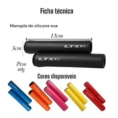 Par Luva Manopla Punho Bicicleta 130mm Silicone LTX C/ Plug