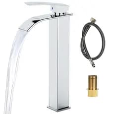 Torneira Banheiro Cascata Bica Alta Misturador Monocomando Quente e Fria para Cuba de Apoio 30cm
