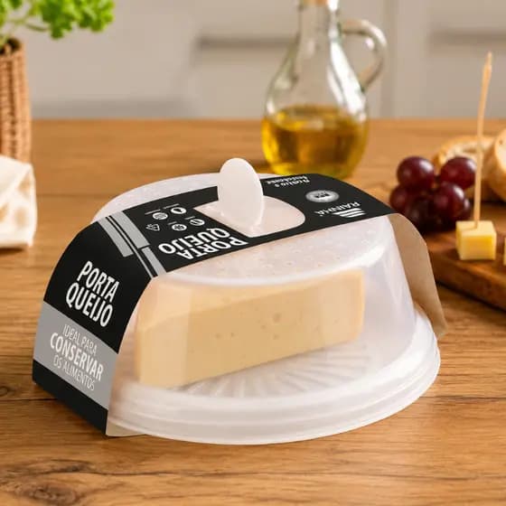 Queijeira Porta Queijo Com Tampa Redonda Cozinha Alimento Cores Sortidas