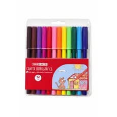 caneta hidrográfica, canetinha, 12 cores, escolar, infantil