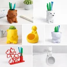 Porta-Lápis Decorativo em Impressão 3D – Modelos Variados | Para Pintar ou Colorido
