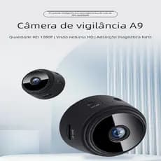 Mini Câmera de Segurança Inteligente HD Acesso Remoto Suporte Giratório de 360 Graus A9