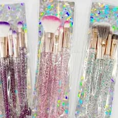 Kit 20 Pincéis Coloridos Makeup para Maquiagem Brilho Glitter Cerdas Sintéticas Super macias